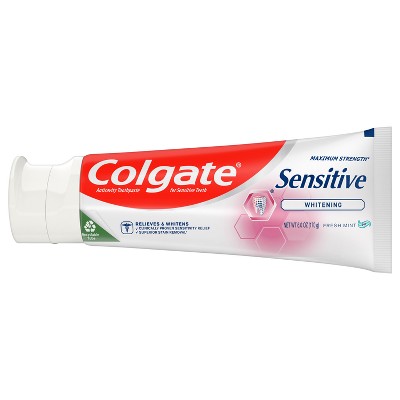 Colgate Sensitive Toothpaste Maximum Strength with Whitening Fresh Mint Gel 6oz/3pk - Imperfect Box
