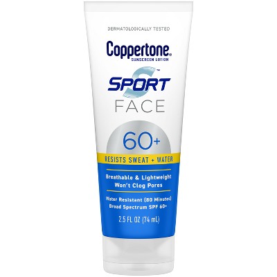 Coppertone Sport Face Lotion SPF 60+ 2.5 fl oz - Imperfect Container