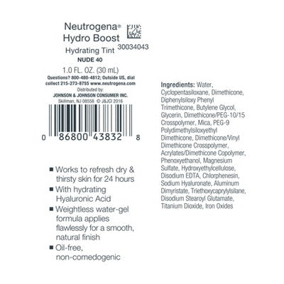 Neutrogena Hydro Boost Hydrating Tint Liquid Foundation 40 Nude - Imperfect Container