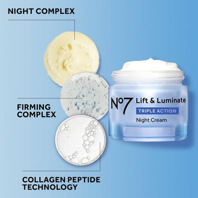 No7 Lift Luminate Triple Action Night Cream 1.69 fl oz - Imperfect Box