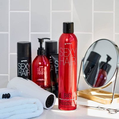Sexy Hair Spray and Play Harder Hairspray 10oz - Imperfect Container