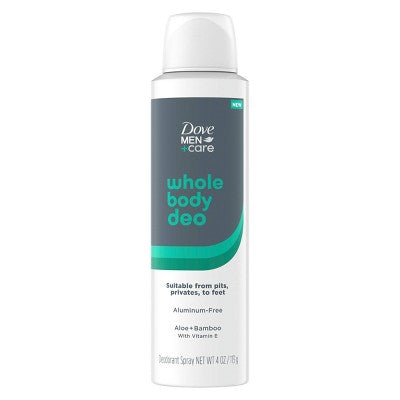 Dove Men+Care Whole Body Spray Deodorant Aloe & Bamboo 4oz - Imperfect Container