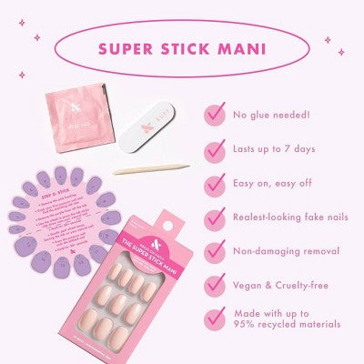 Olive & June Fake Nails S Round Floral Doodle 32ct - New