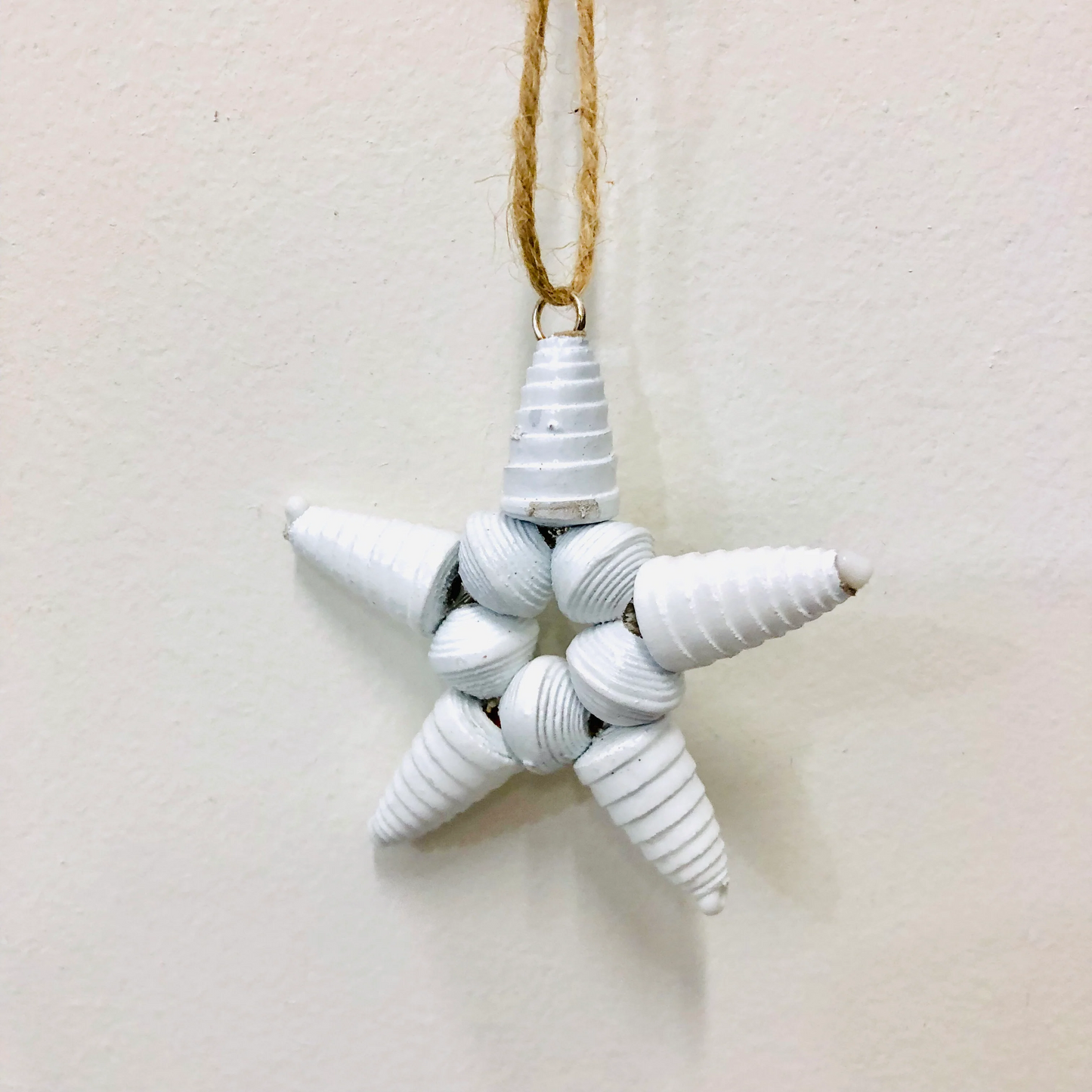 Recycled Paper Star Ornament | White