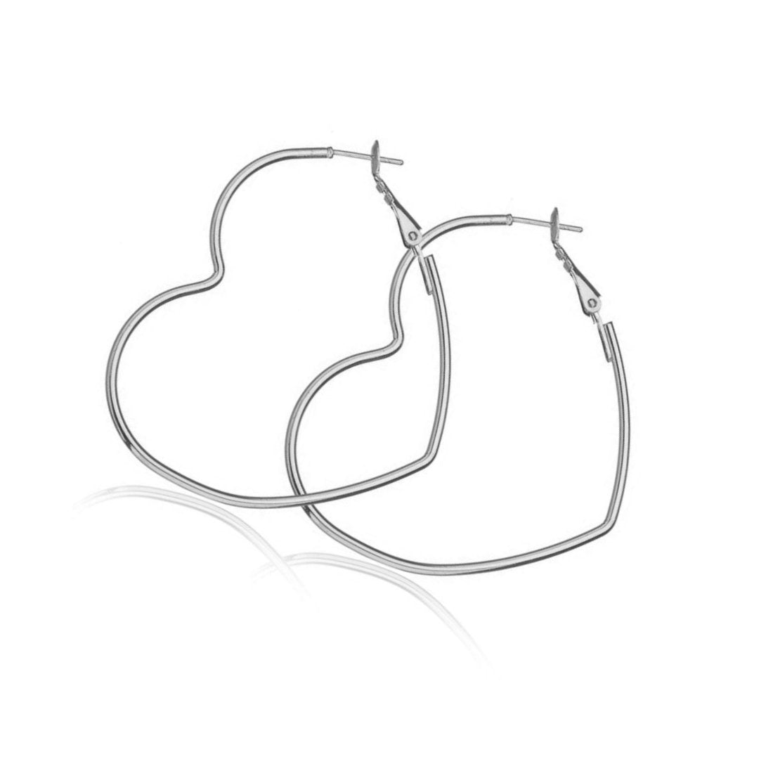 Heart Shaped Hoop Earrings (Silver or Gold) - Osadia Concept Store