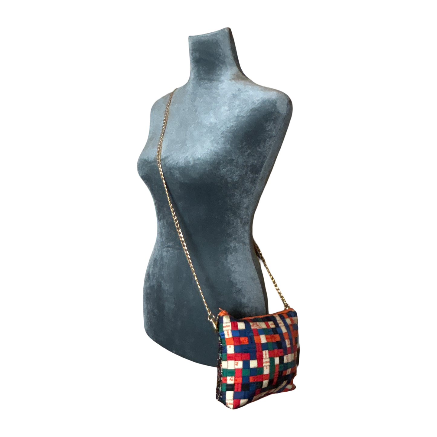 Bolduc Au Carree Vintage Silk Scarf Crossbody Bag