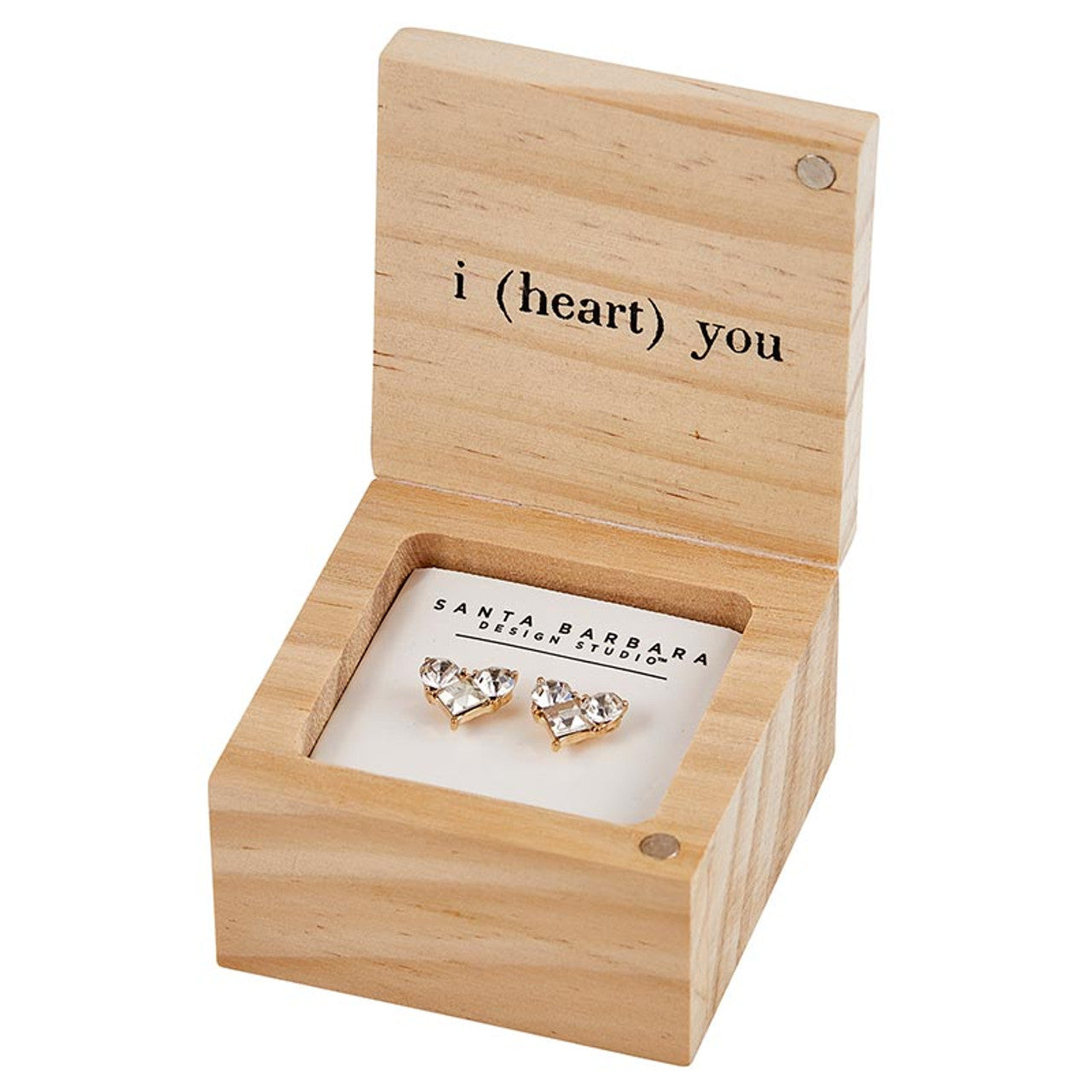 I (Heart) You Treasure Box Earrings | In a Wooden Gift Box