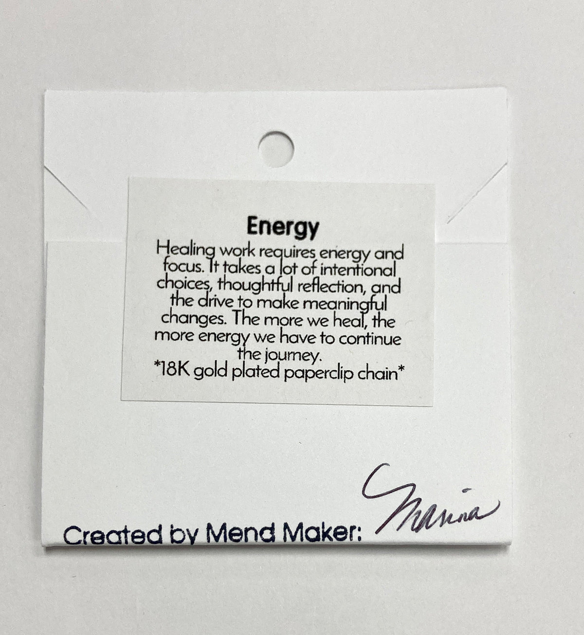 Energy Necklace | Powertrain Shim & Salvaged Steel Auto Part | 18K Gold Plated Paperclip Chain