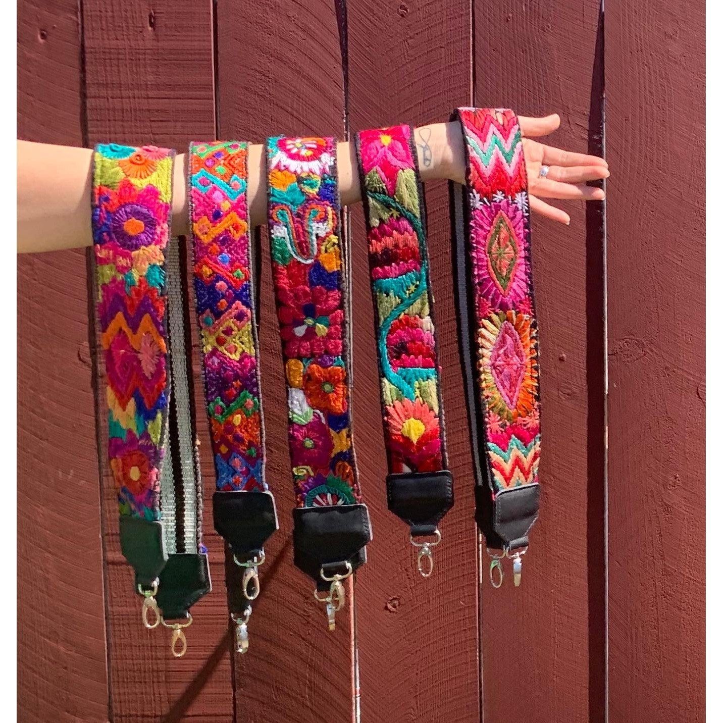 Leather Vintage Upcycled Purse | Camera | Guitar Strap - Guatemala