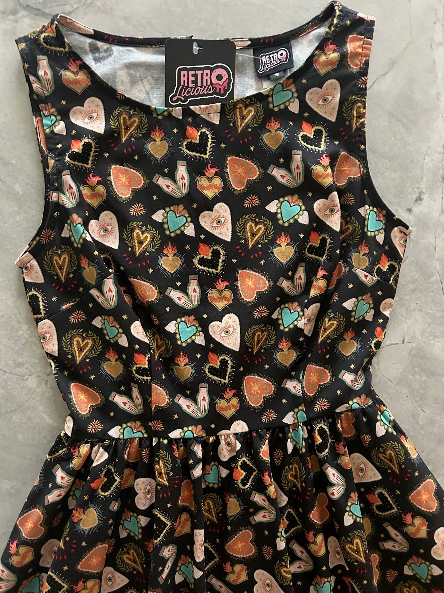 Flaming Hearts Midi Dress