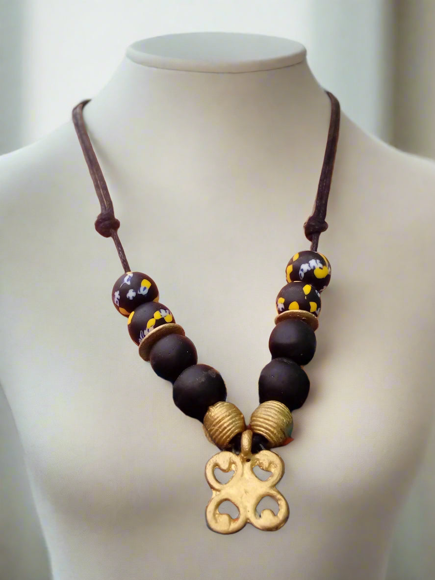 "Mpatapo" Adjustable Krobo Bead Necklace