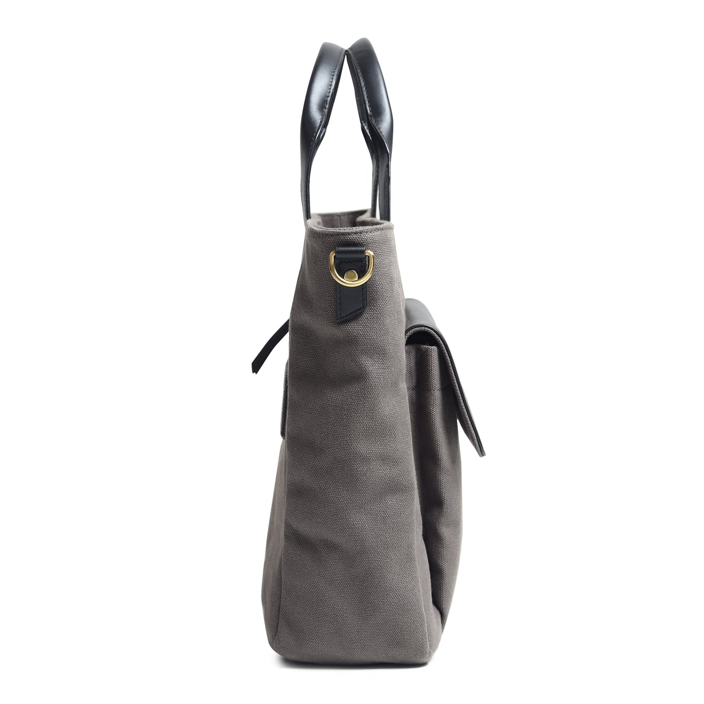 Voyager Canvas Leather Briefcase, Gray