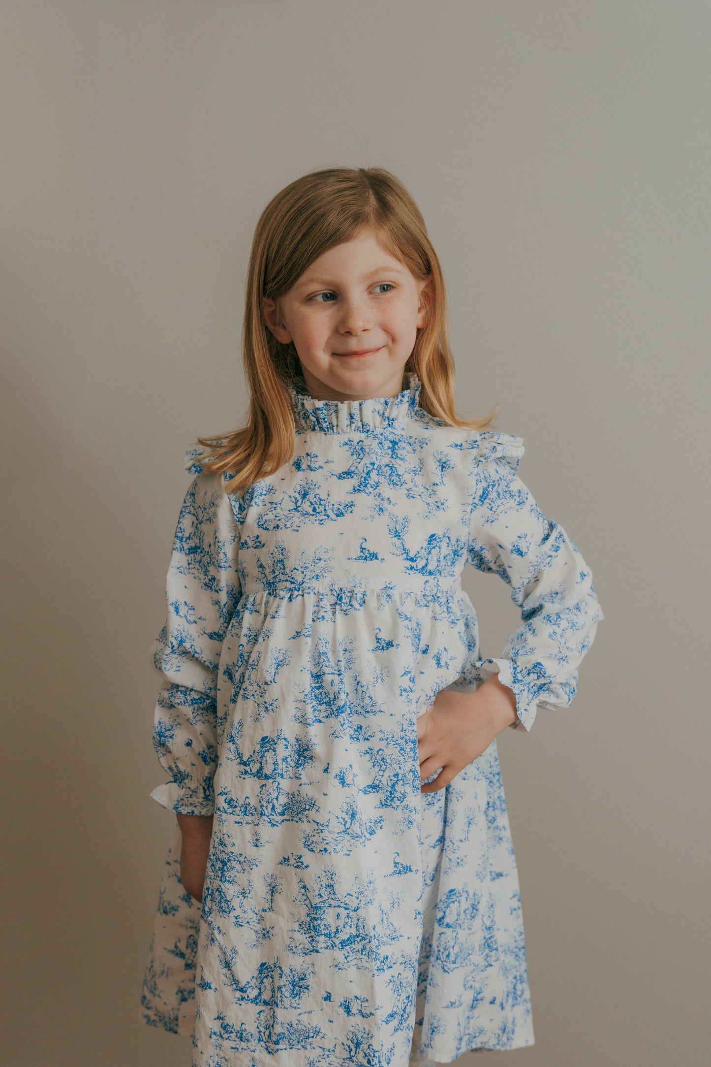 Aoki Dress-Blue Toile