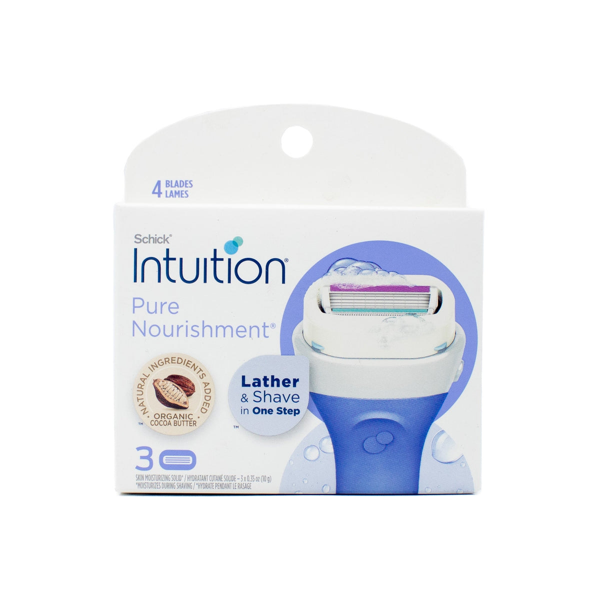 Schick Intuition Pure Nourishment Women's Razor Blade Refills 3 ct - New