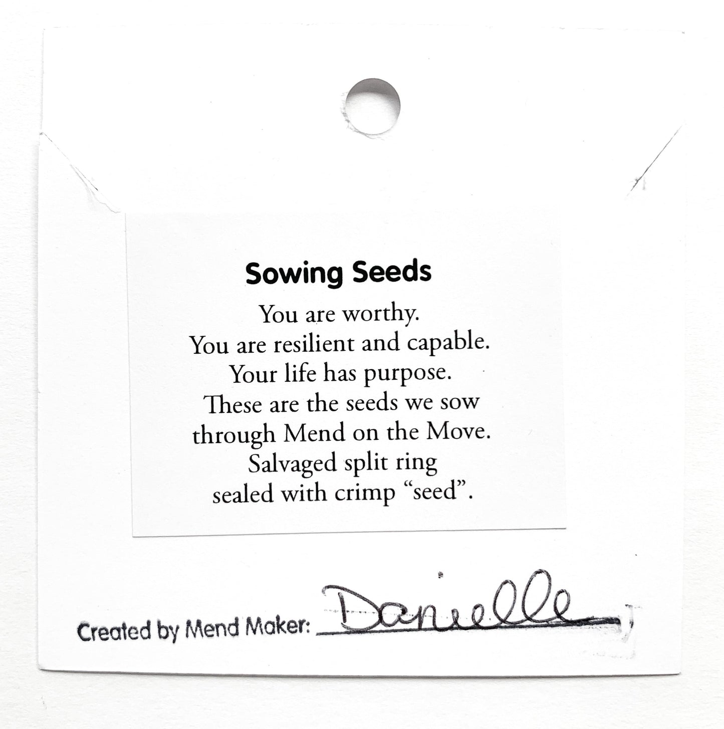 Sowing Seeds Necklace | Repurposed Auto Split Rings | Gold Plated Crimp Beads | Sterling Silver Chain