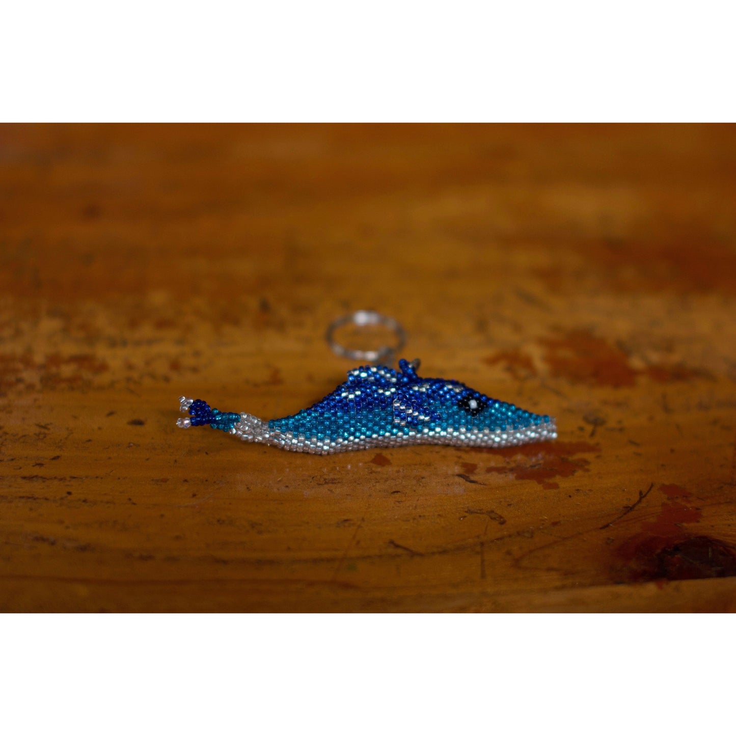 Dolphin Seed Bead Key Chain Zipper Pull - Guatemala