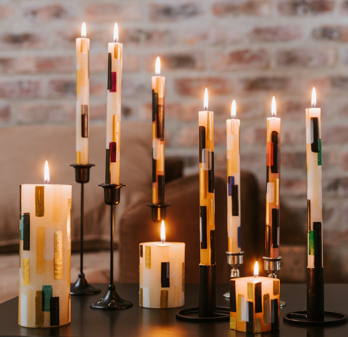 Klimt Painted Candles