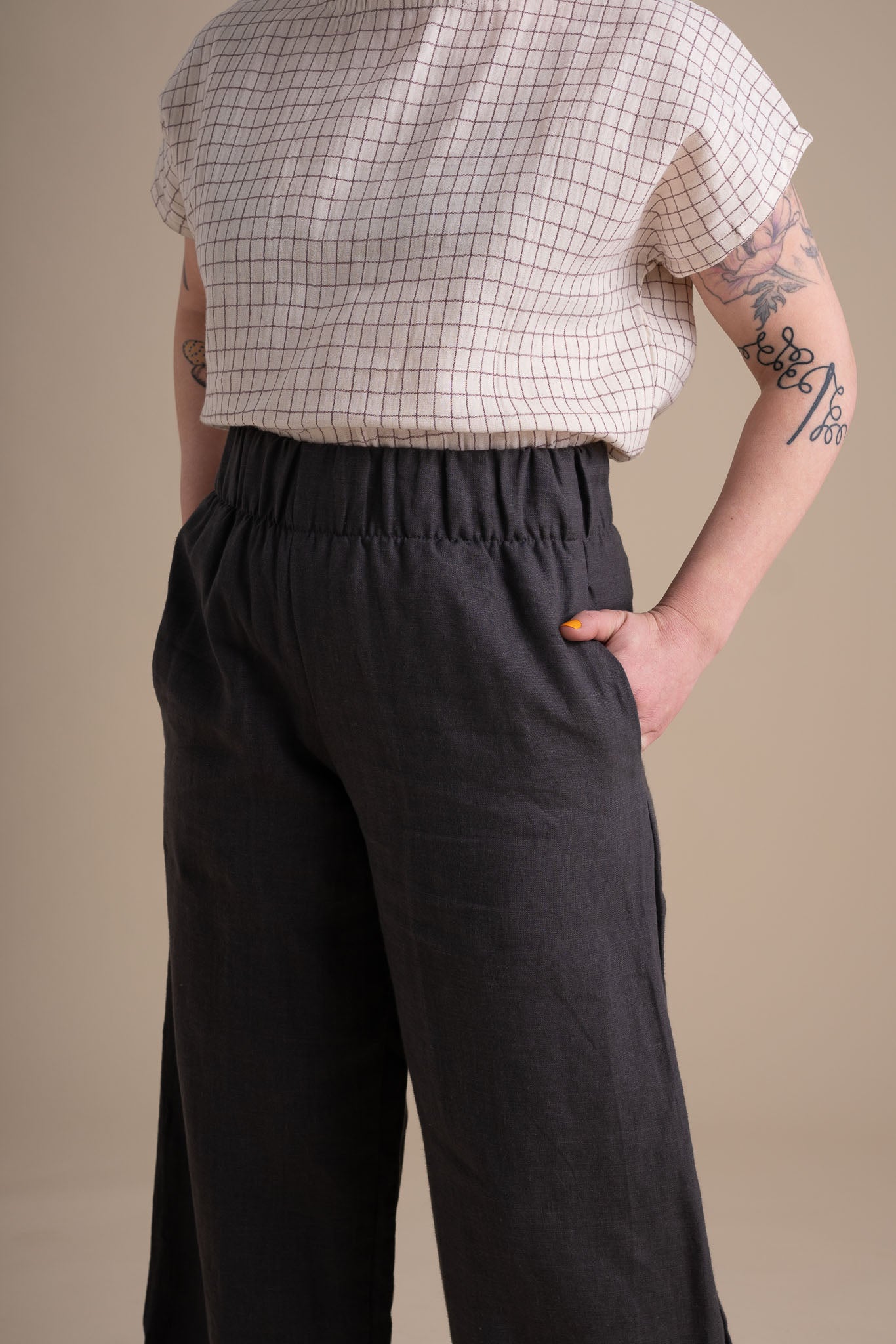Crescent Moon Pants in Stone