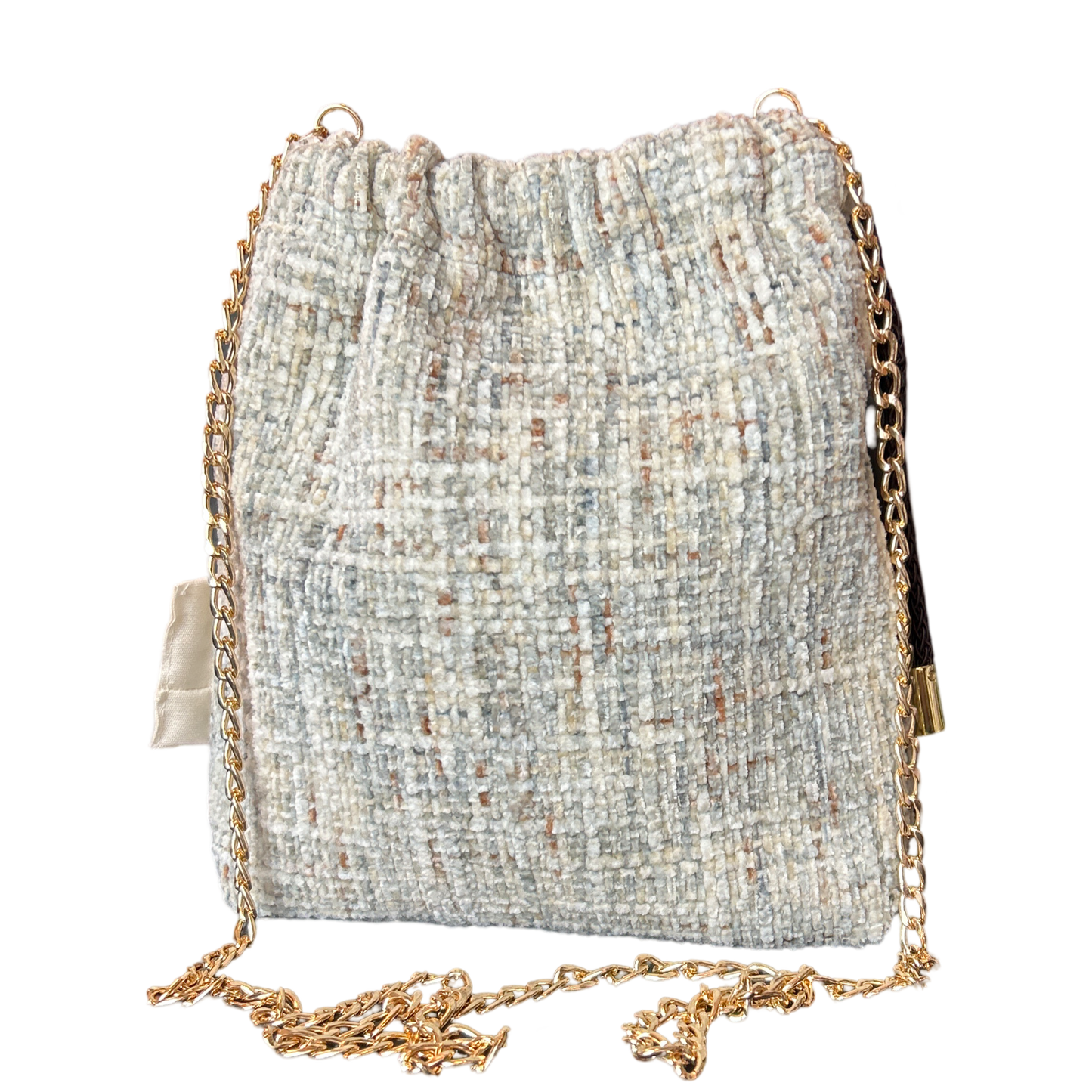 Au Fils du Temps Vintage Silk Scarf Drawstring Crossbody Bag