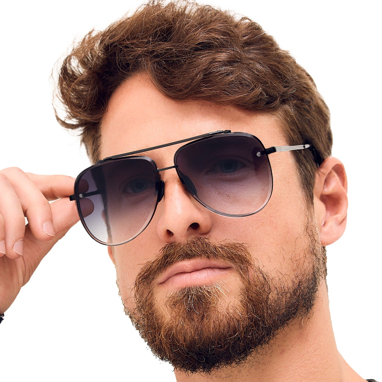 Luna - Tangle Free - Faded Black Aviator Sunglasses