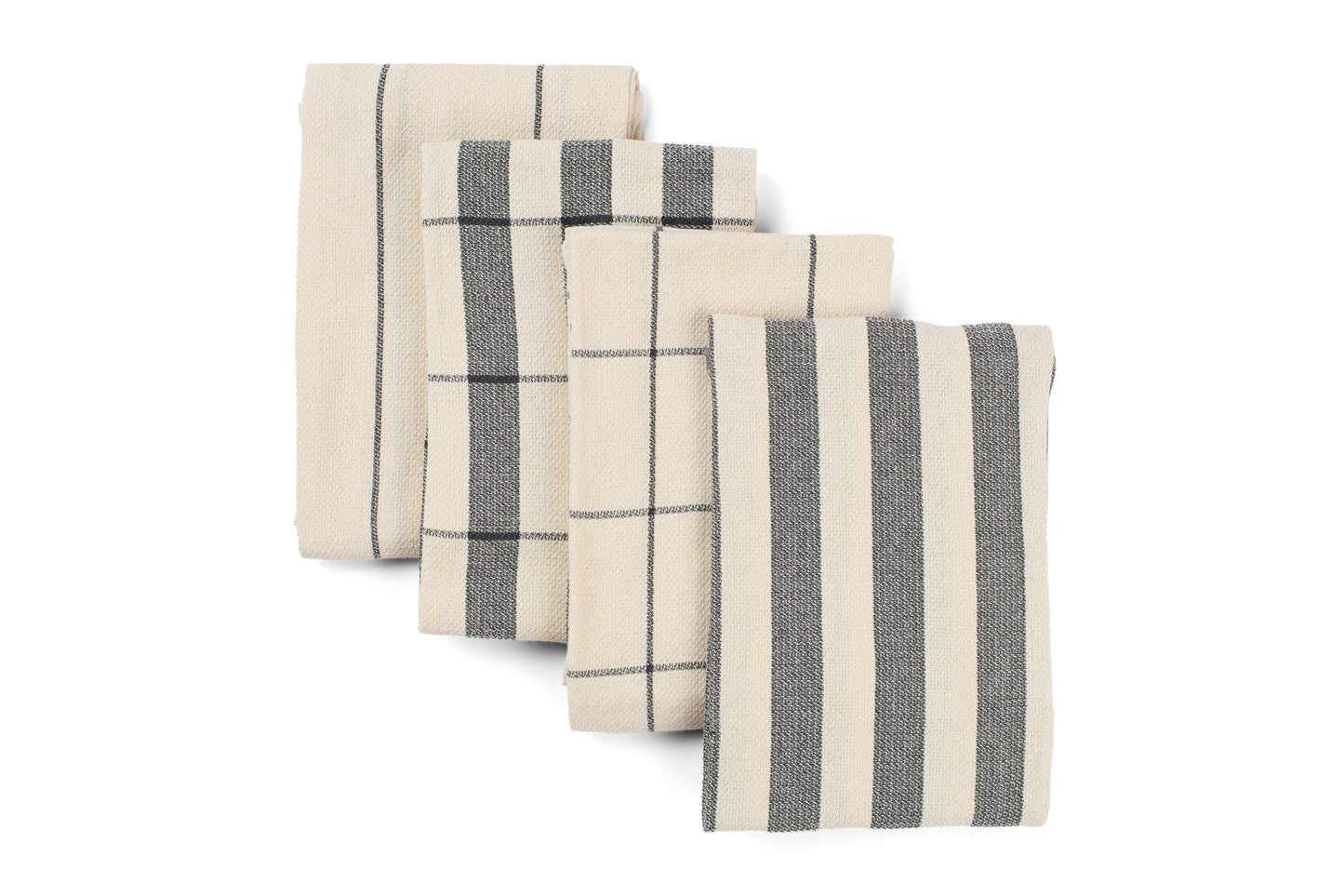 Kitchen Towels, Set of 4 - Cotton Flat Weave Set