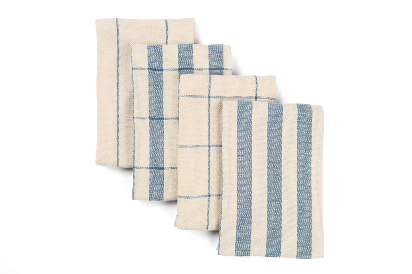 Kitchen Towels, Set of 4 - Cotton Flat Weave Set
