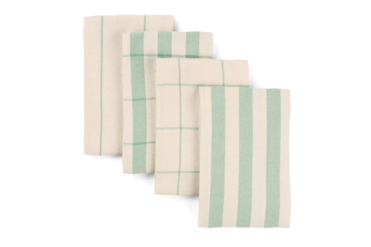 Kitchen Towels, Set of 4 - Cotton Flat Weave Set