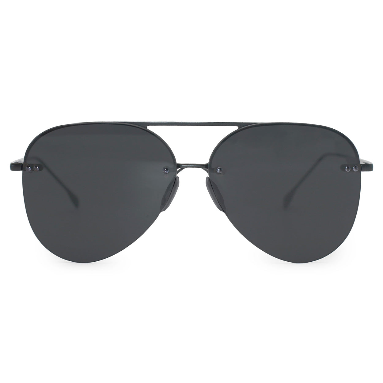 Smaller Megan 2 Jet Black- Tangle Free Aviator Sunglasses