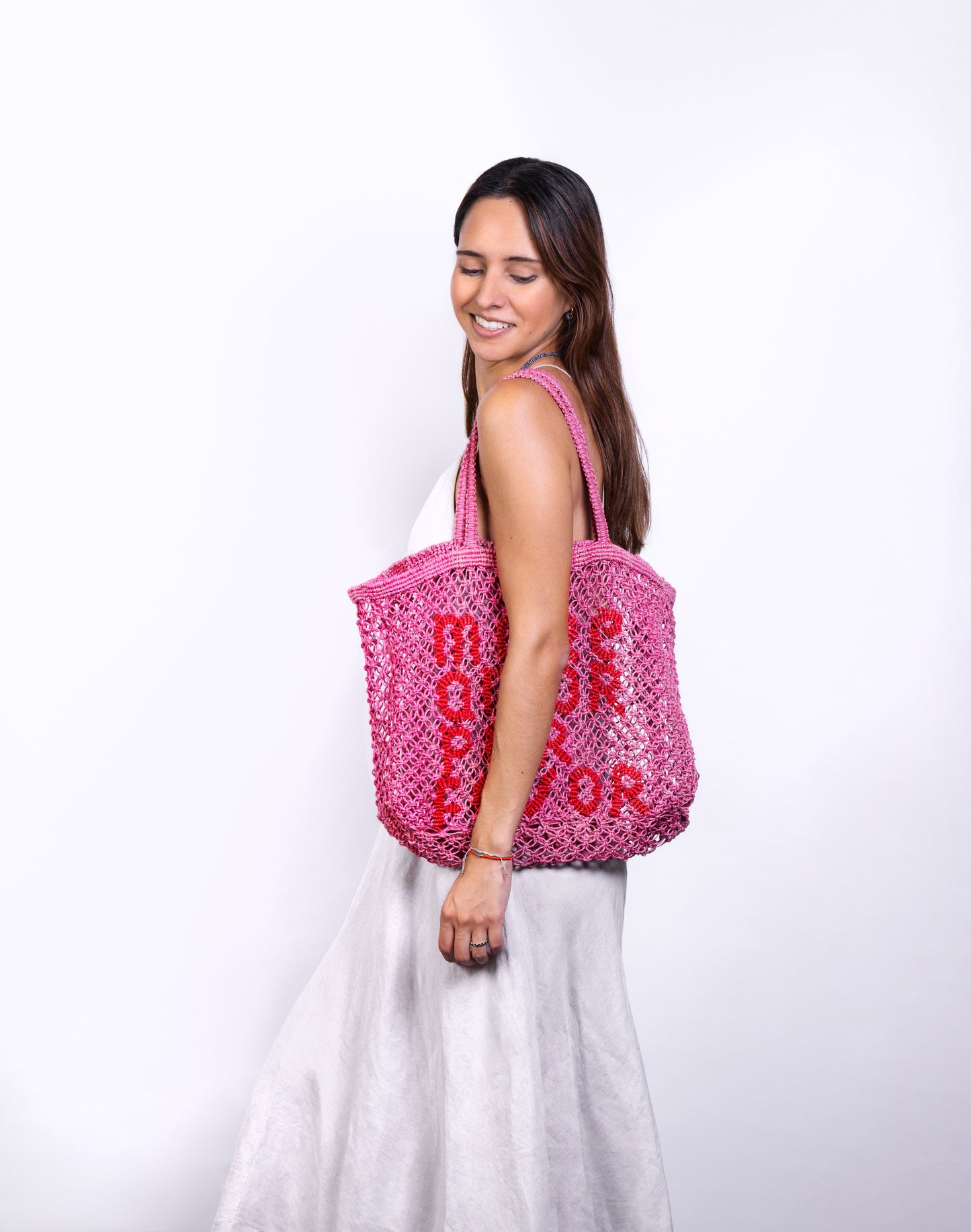 More Amor Por Favor Woven Jute Tote