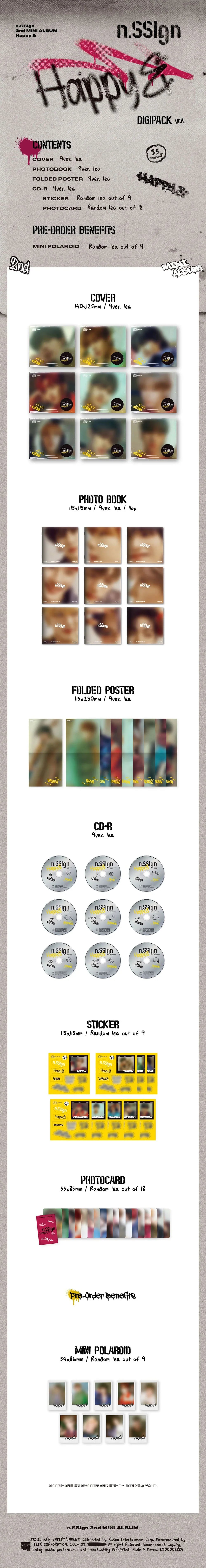 N.Ssign 2nd Mini Album - Happy & (Digipack Ver.)