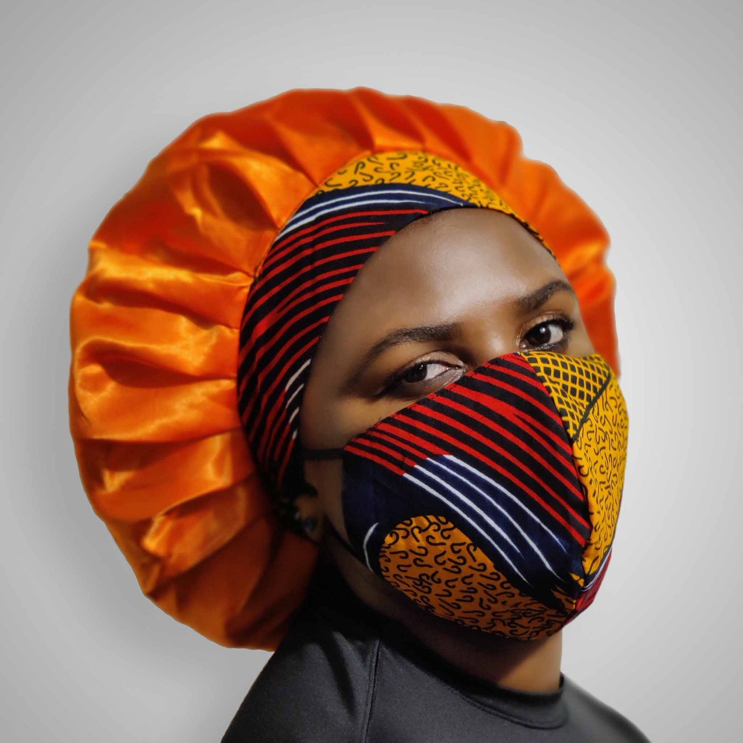 Kente Bonnets & Face Mask (Yellow /Red)