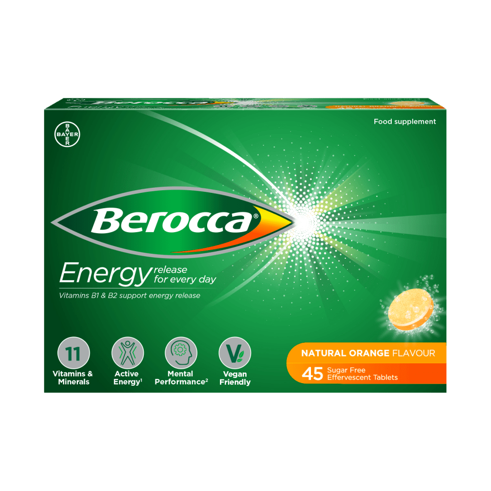 Berocca Energy Orange Sugar Free Effervescent Tablets, 30 Ct