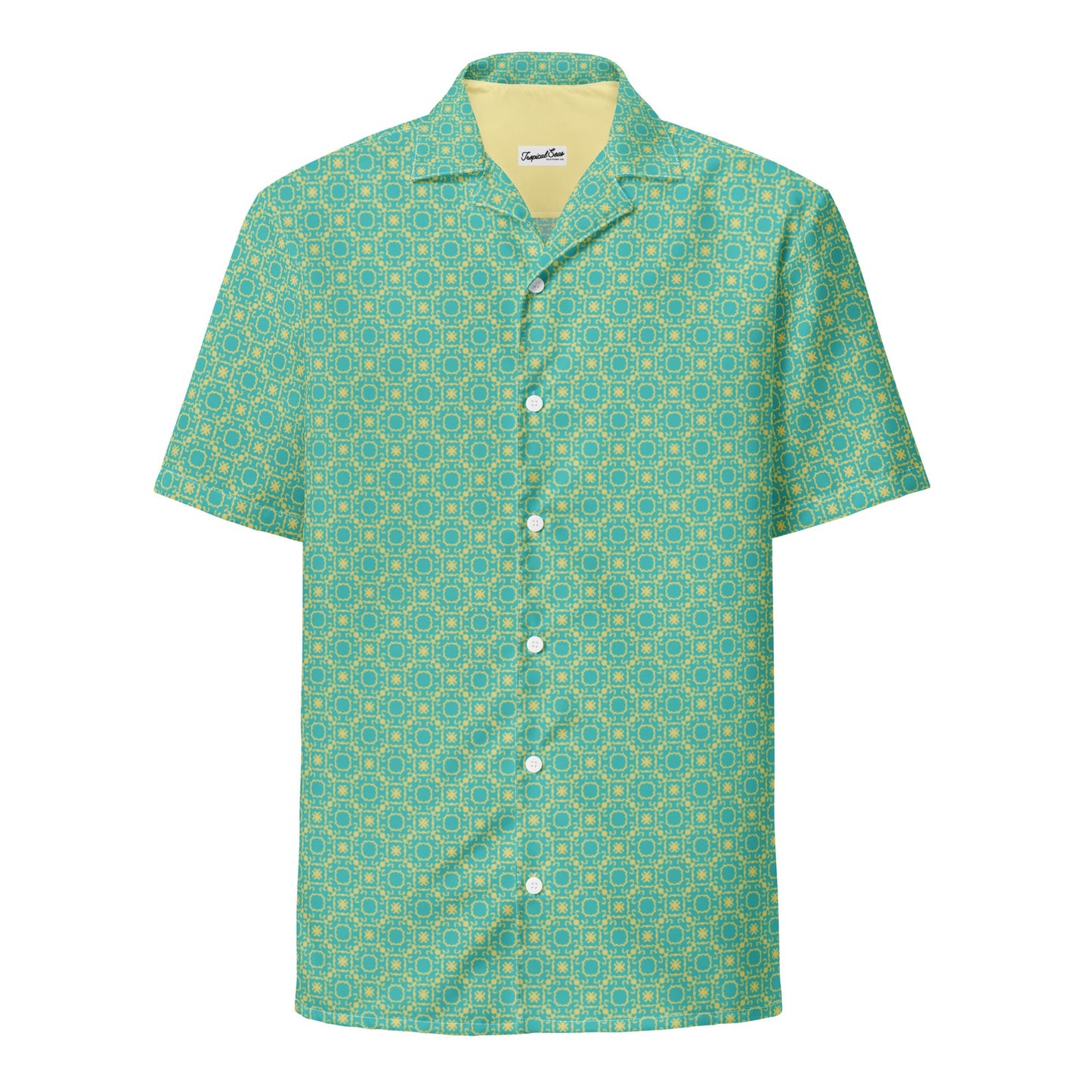 Palm Frond Prism Button Down Hawaiian Shirt