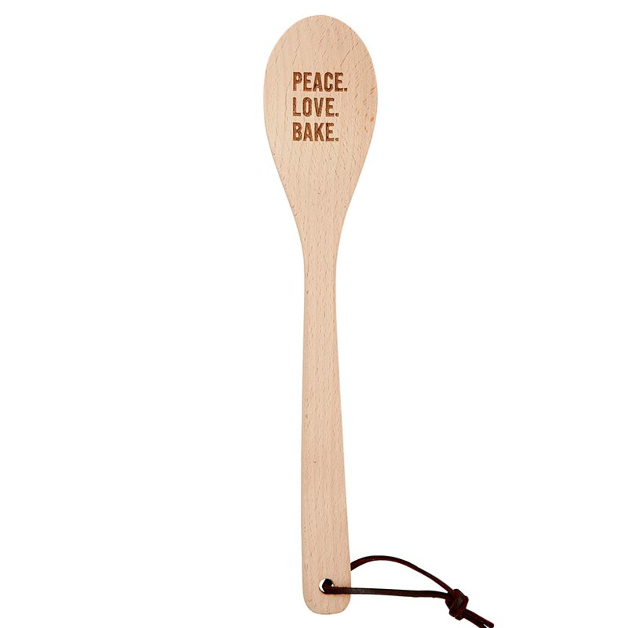 Peace. Love. Bake. Cooking Spoon | Wooden Spoon in Muslin Gift Bag