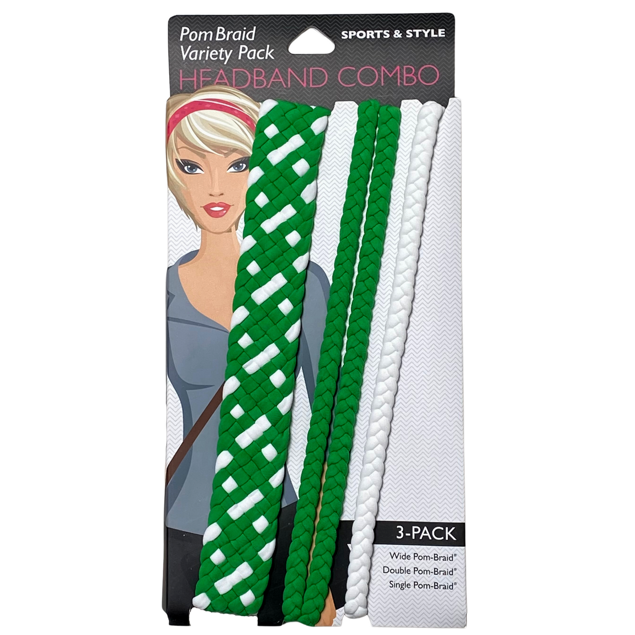 Stretchy Braid and Knotted Headbands | Nylon Hairband Hair Accessory | Workout Headband Packs and Singles