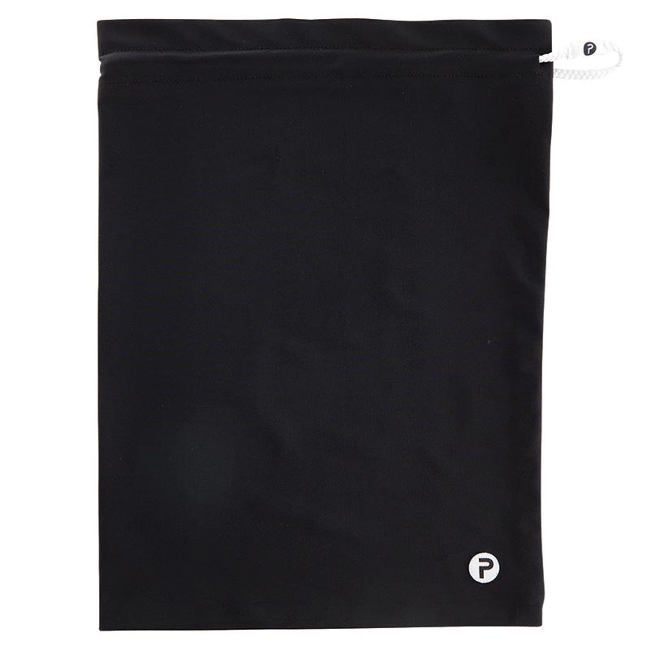 Pom Sack Shoe Bag in Black | Carry Around Drawstring Shoe Pouch | 10.4" x 14.5"