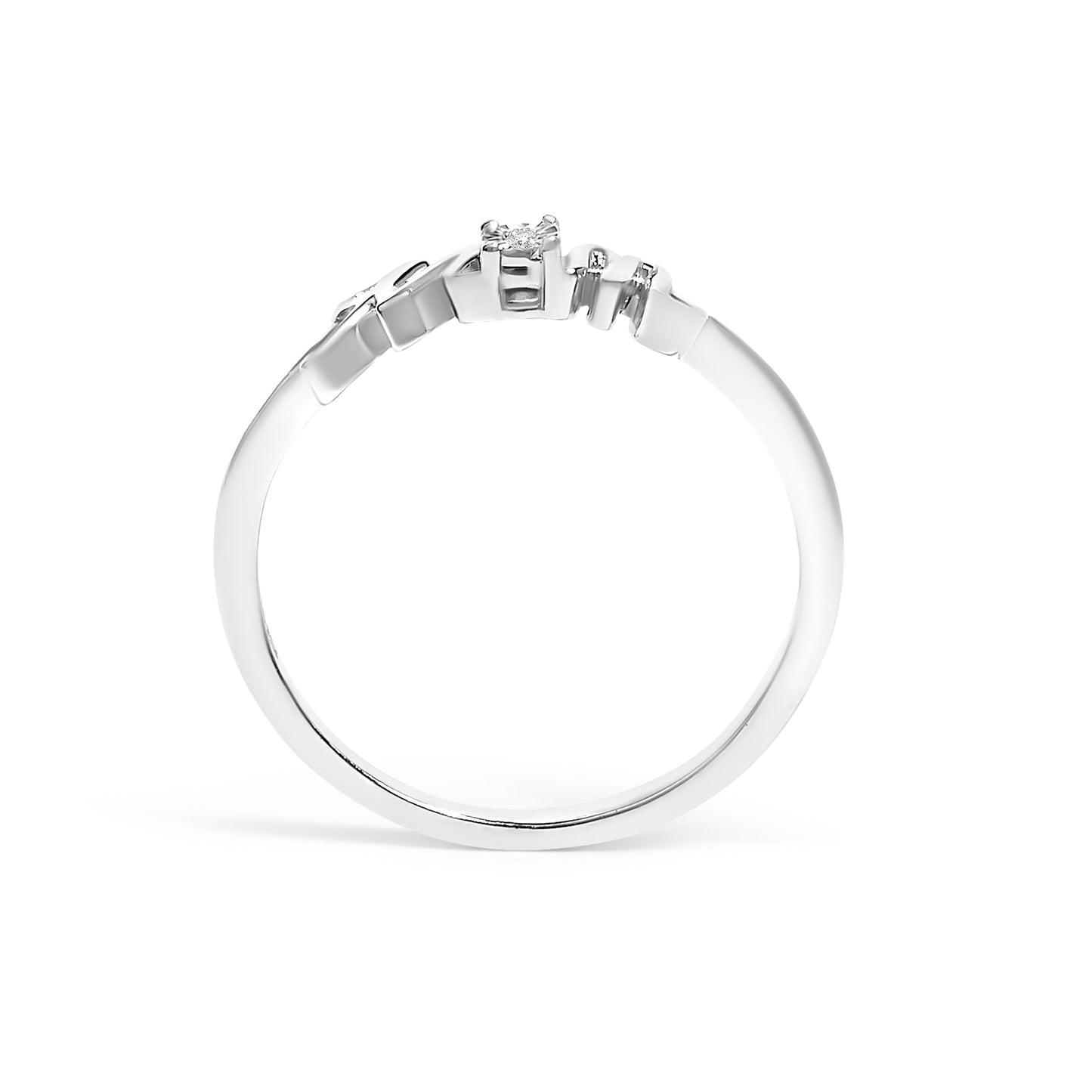 .925 Sterling Silver Diamond Accent "MOM" Ring (J-K Color, I2-I3 Clarity) - Ring Size 7