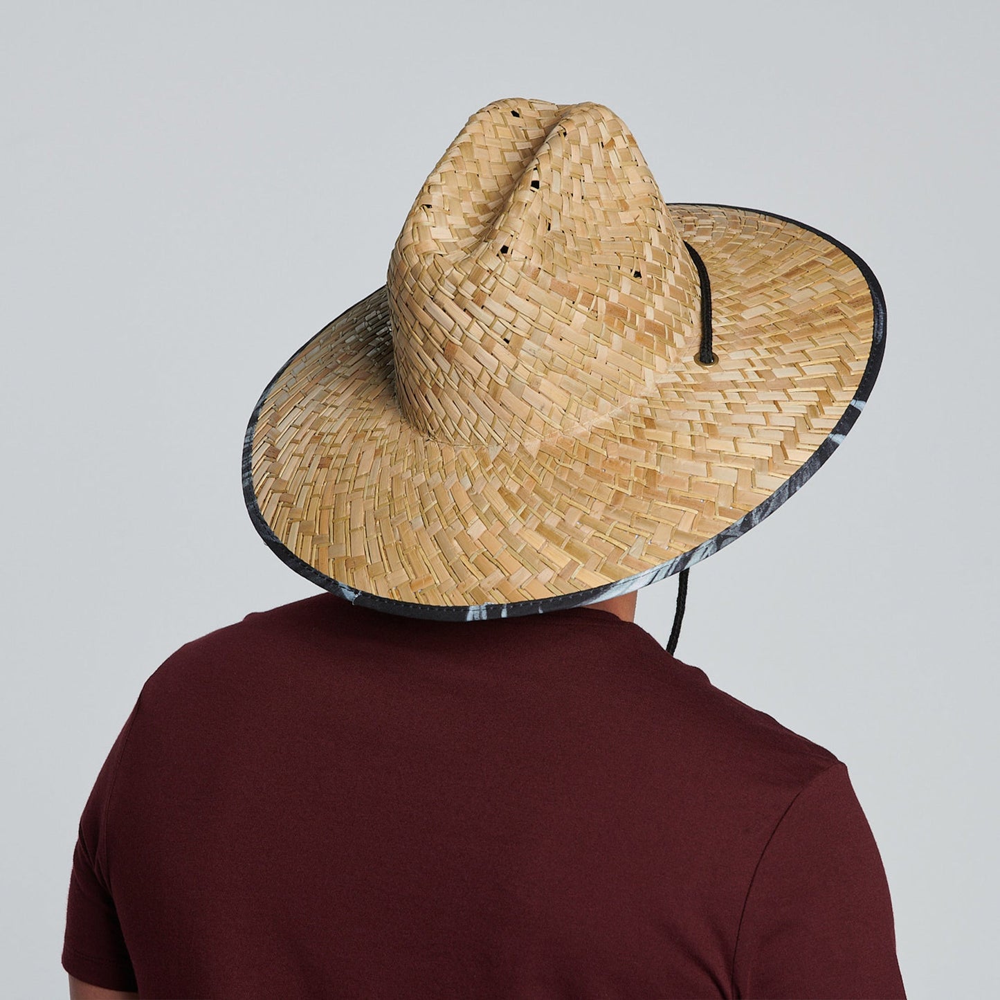 Mens Straw Lifeguard With Palm Print