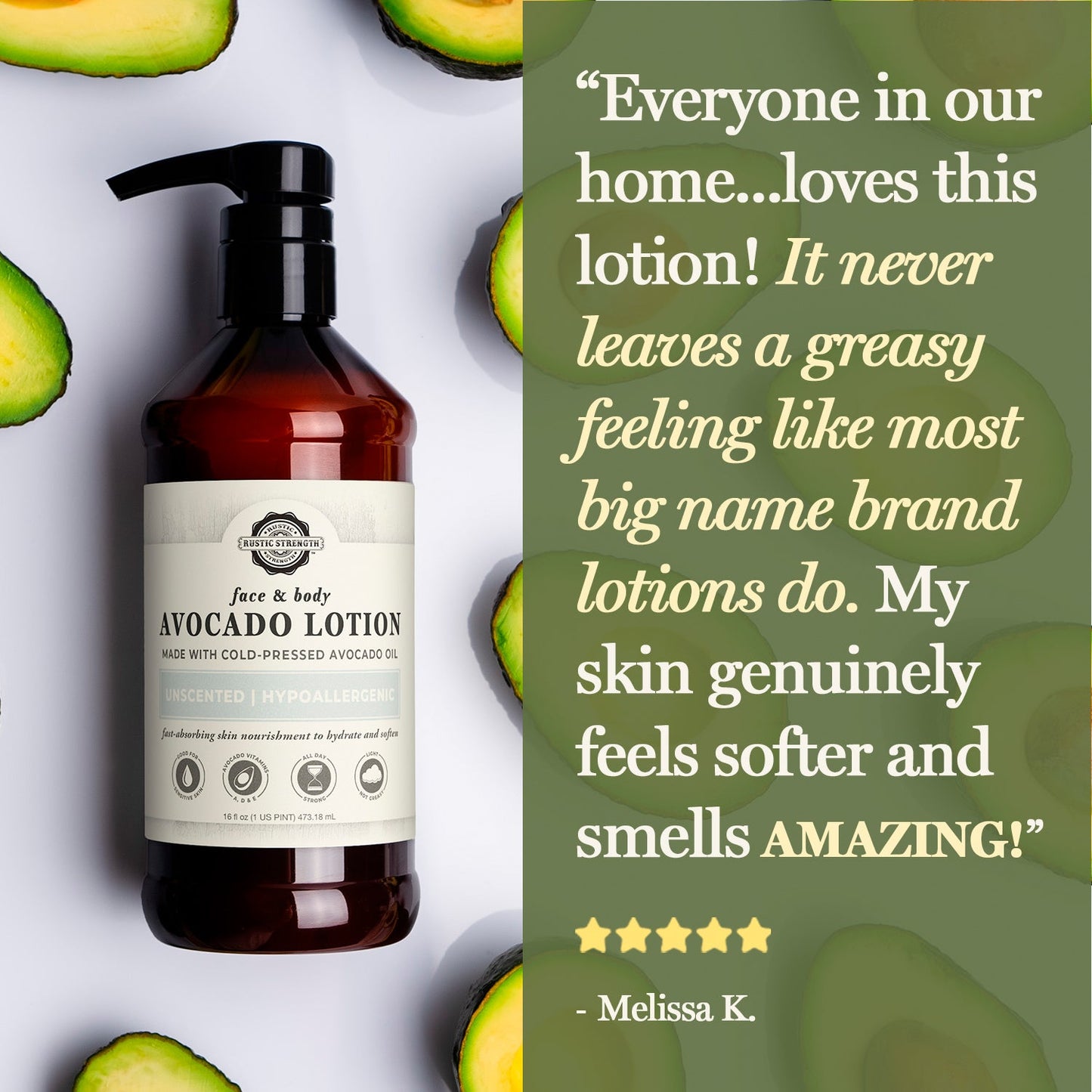 Avocado Lotion | Mama + Baby Safe