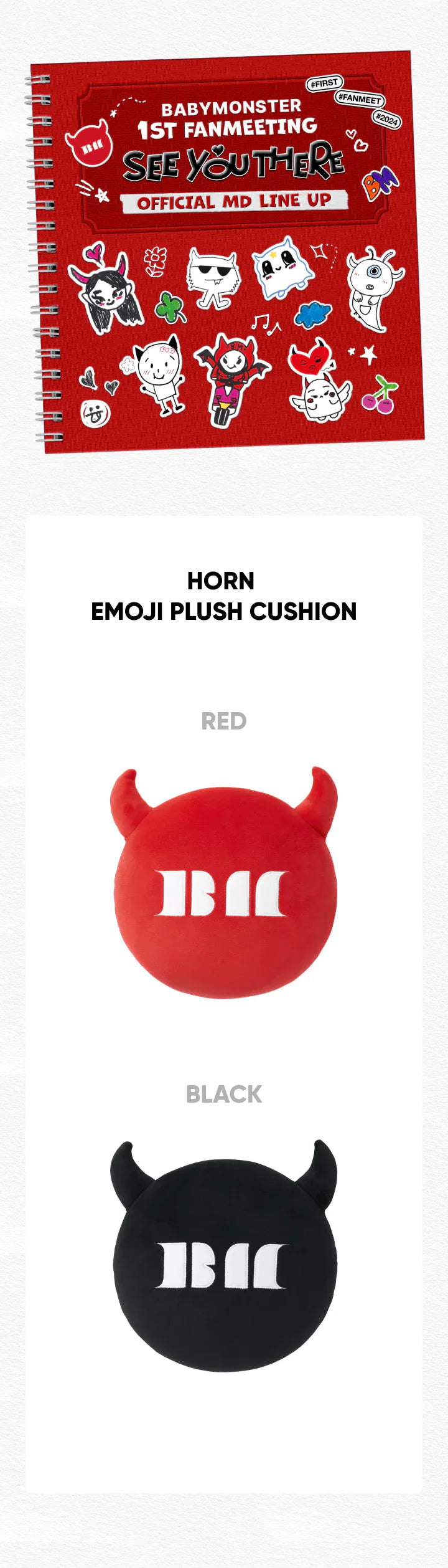 BabyMonster - See You There Official MD Horn Emoji Plush Cushion