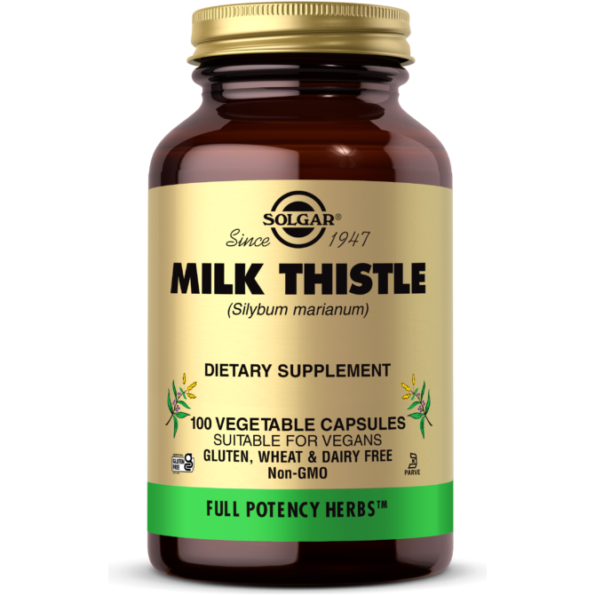 Solgar Full Potency Milk Thistle Vegetable Capsules, 100 Count / 5Oz