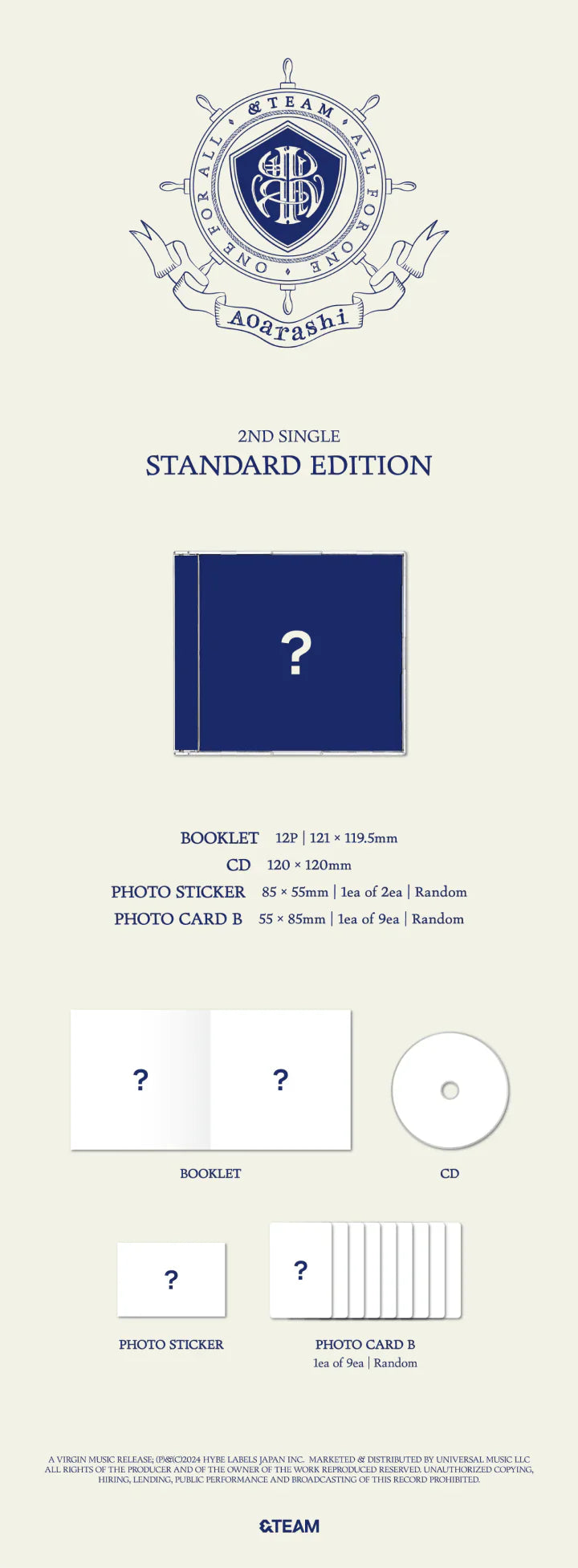 &TEAM 2nd Single Album - Aoarashi (Standard Edition)