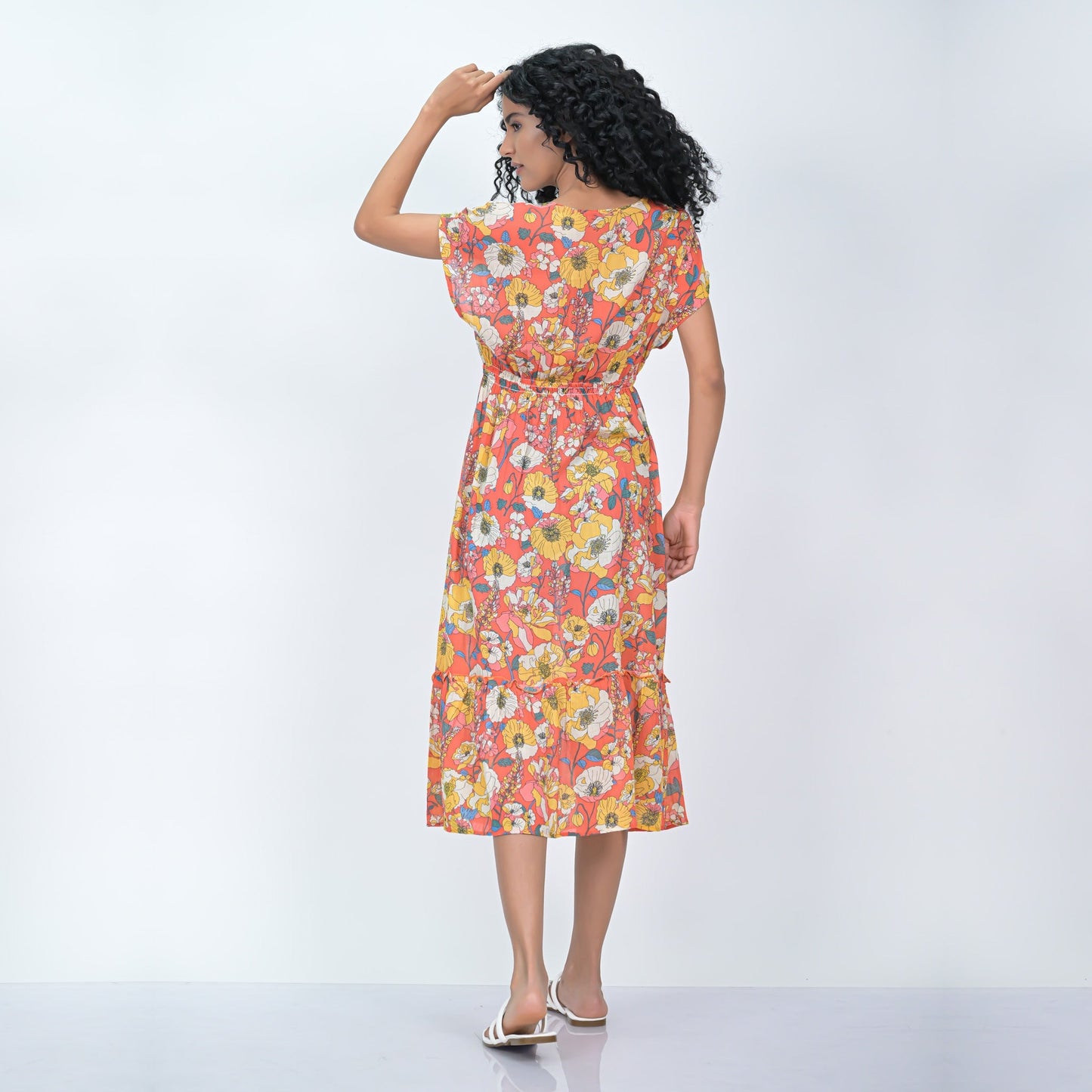 SUNRISE BLOSSOM CAFTAN - ORANGE