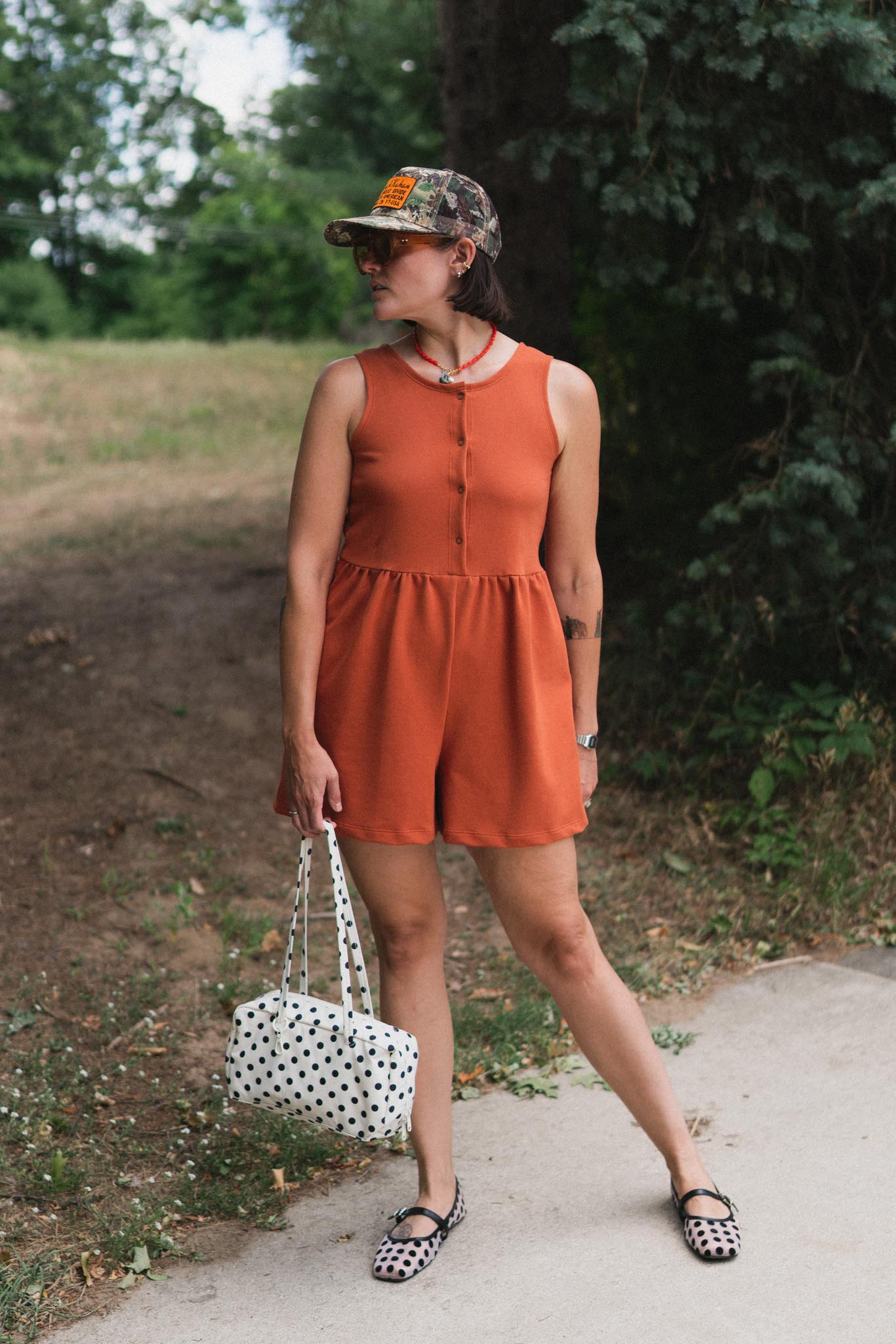 Marianne Romper in Persimmon