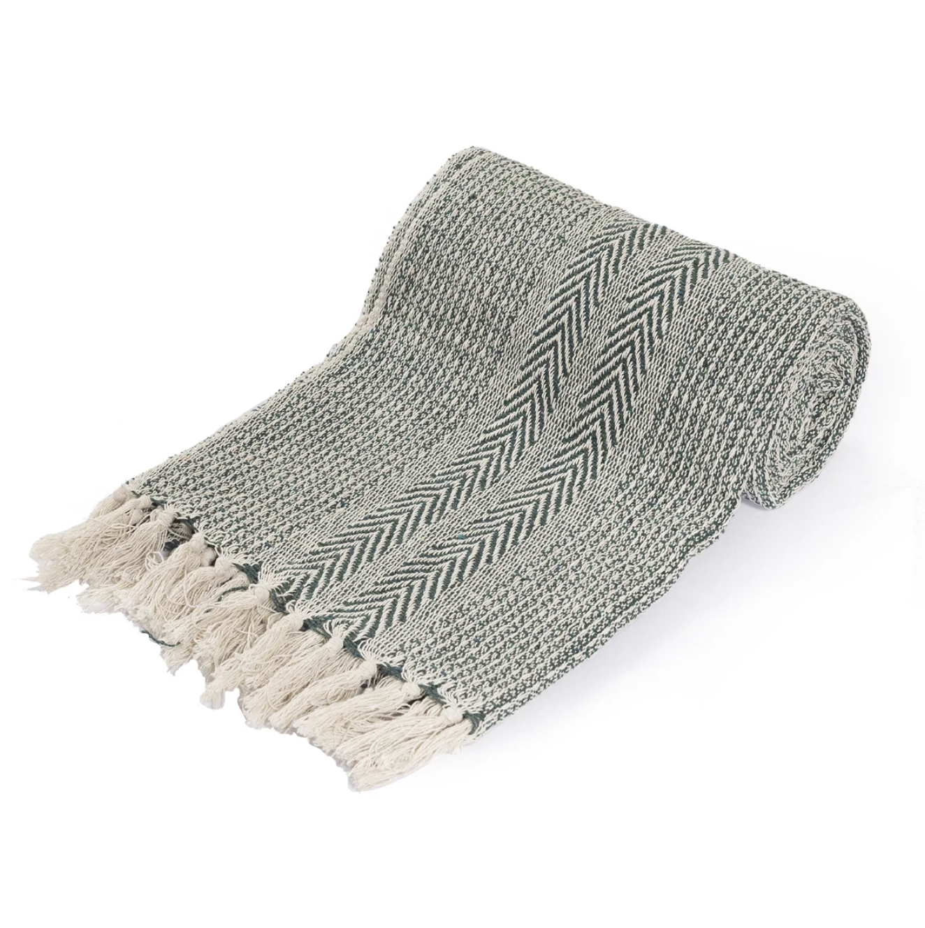 Big Herringbone Knit Cotton Throw Blanket