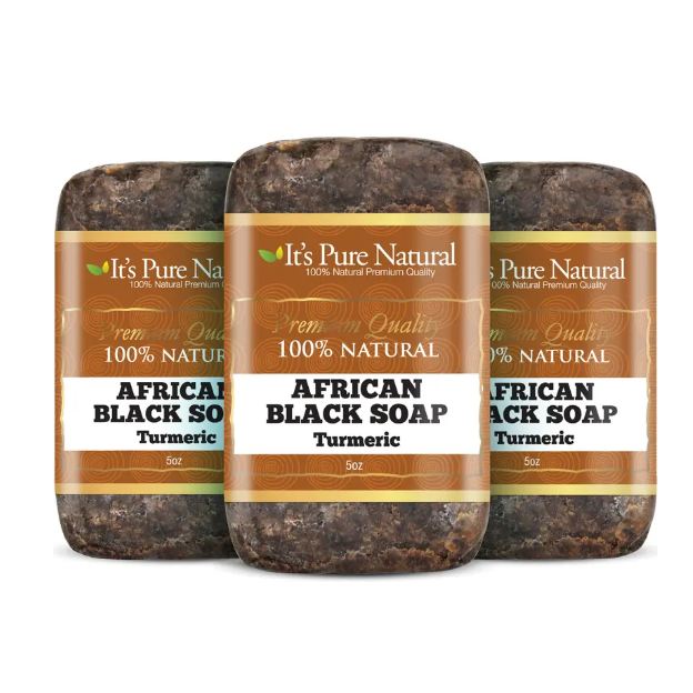It's Pure Natural African Black Soap Turmeric 5 Oz