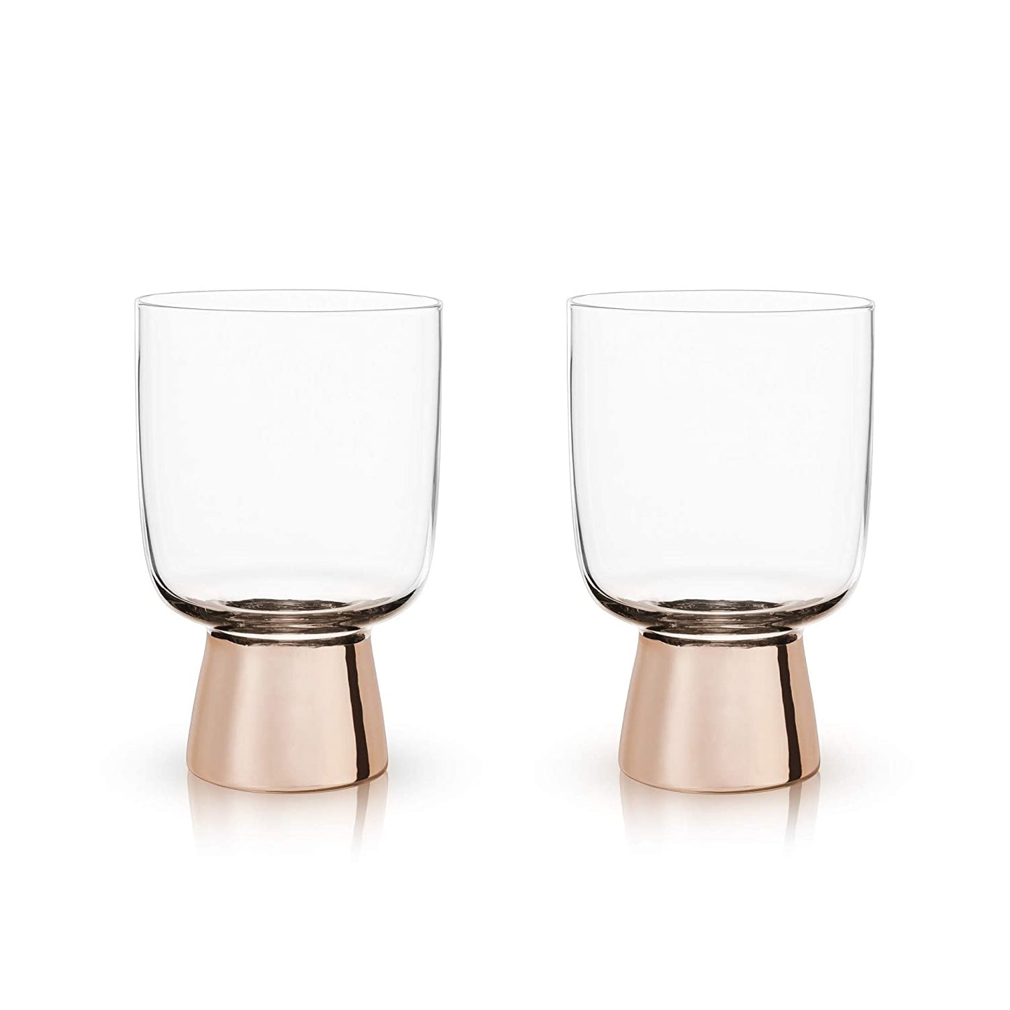 SET OF 12: Raye Copper Footed Cocktail Tumblers in Gift Box