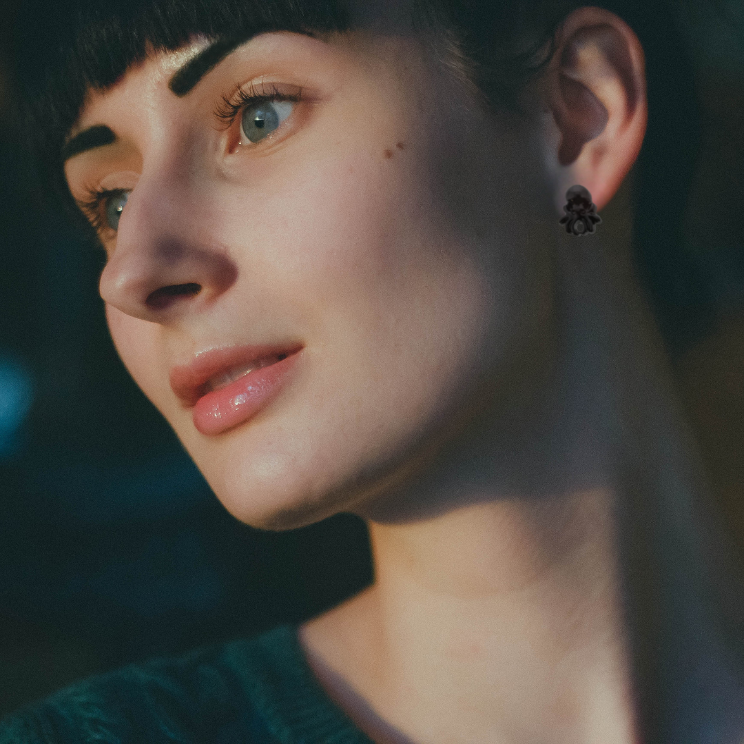 Sourpuss Earrings | Black Octopus Nautical Design