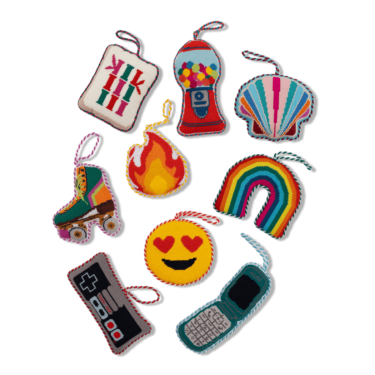 Needlepoint Icon Ornament - Rainbow