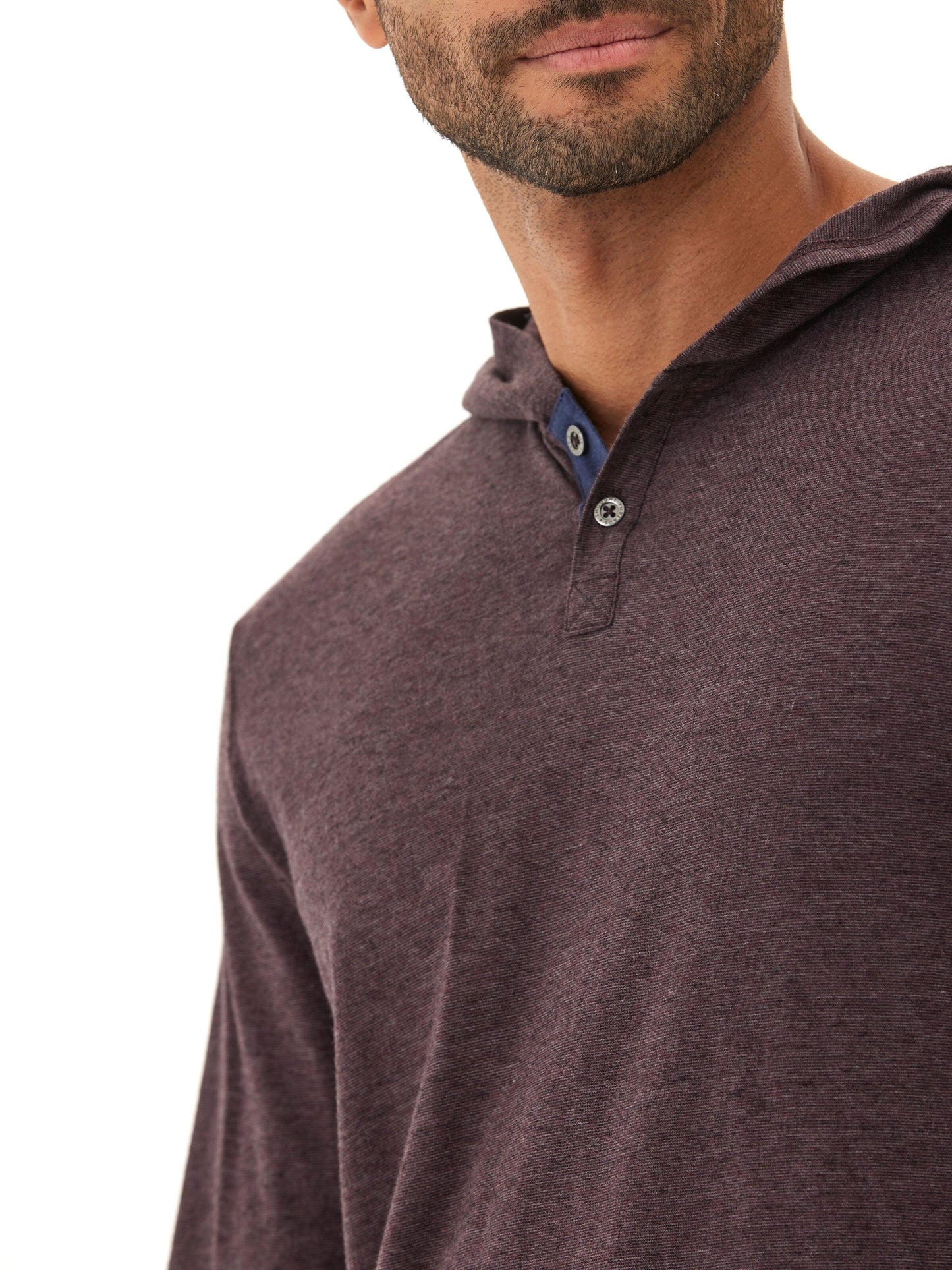 Black Fleck Triblend Henley Hoodie